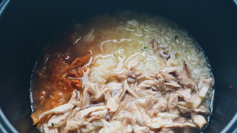 Rice Cooker Easy Kimchi Chicken Congee recipe