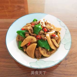 Fried Pleurotus Eryngii and Green Pepper recipe