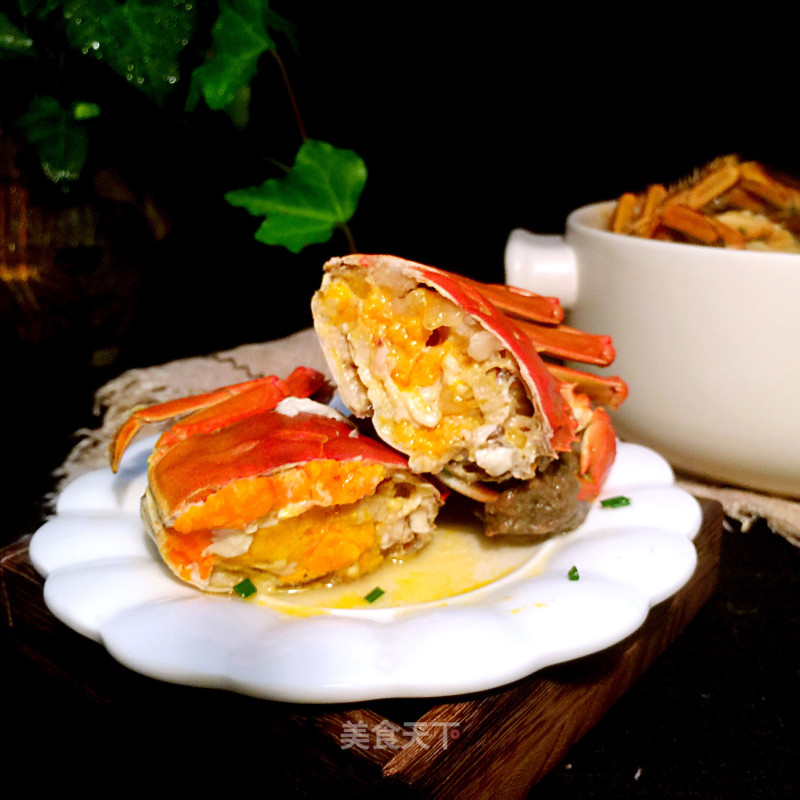 Steamed Crab with Bacon Noodles#快手懒人饭# recipe