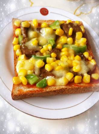 Pork Chop Corn Toast Pizza recipe