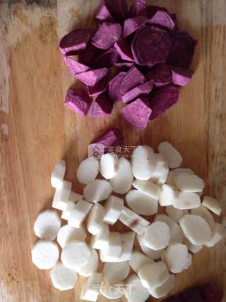Blueberry Purple Potato Yam Cake recipe