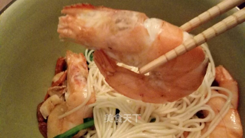 #信之美# Sesame Oil Shrimp Noodles recipe