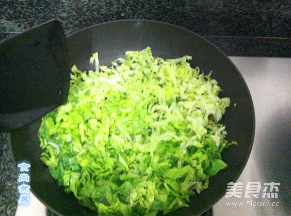 Fried Rice with Lettuce and Mushroom recipe