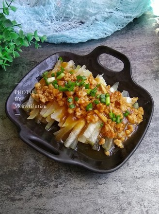 Steamed Winter Melon Strips with Minced Meat recipe