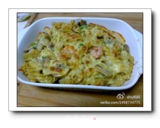 Baked Pasta with Shrimp and Mushrooms recipe