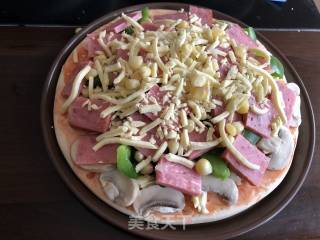 Vegetable Ham Pizza recipe