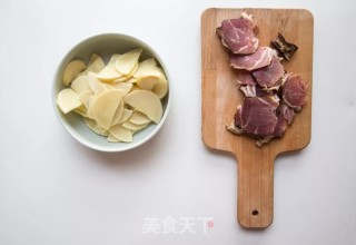 Steamed Bamboo Shoots with Bacon and Green Beans recipe