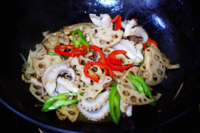 Lotus Root Slices Popped Peach Blossom Octopus recipe