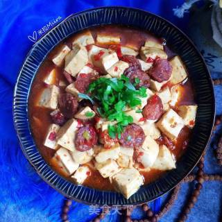 Braised Soft Tofu with Sausage recipe