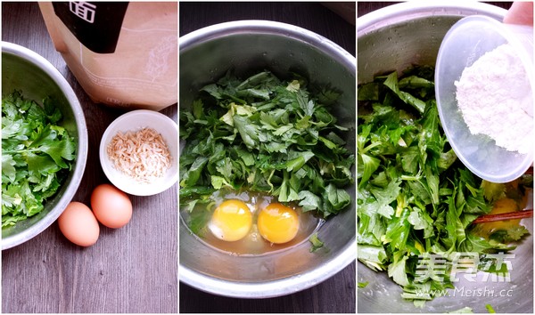 Shrimp and Celery Leaf Cake recipe