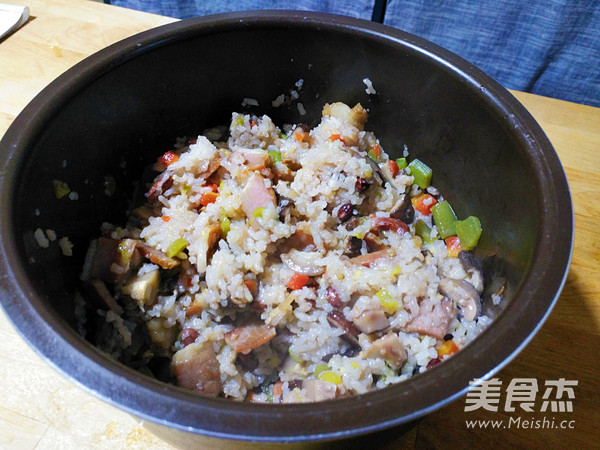 Colorful Bacon Braised Multigrain Rice recipe