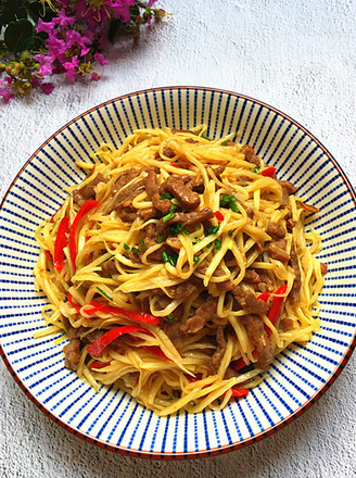 Stir-fried Shredded Beef with Rice White recipe