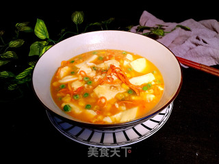 Cordyceps Flower Tofu Soup#autumn Nourishes Yin and Nourishes Lungs# recipe