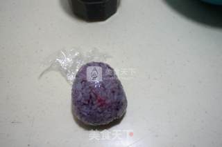 Purple Sweet Potato Rice Balls with Cranberry Jam recipe