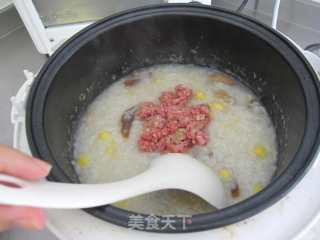 [corn and Mushroom Shredded Pork Porridge] Rice Cooker Made Porridge to Drink recipe