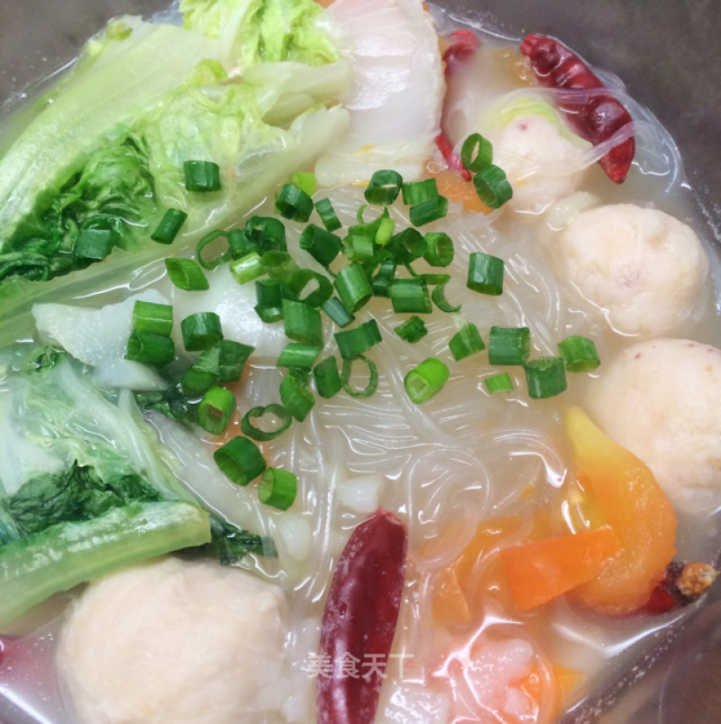 Vegetable and Vermicelli Soup with Meatballs recipe