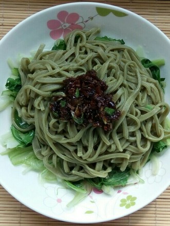 Hand-rolled Noodles with Garlic Soy Sauce and Green Sauce recipe