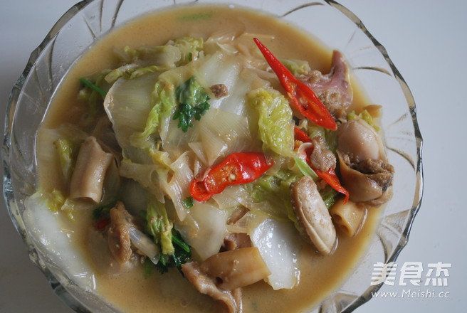 Stir-fried Cabbage with Swan Eggshell recipe