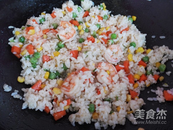 Shrimp Multicolored Fried Rice recipe