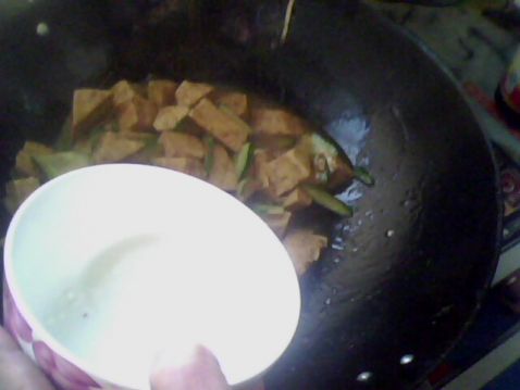 Fried Cucumber with Tofu recipe