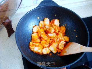 Stir-fried Rice Cake with Tomato Sauce recipe