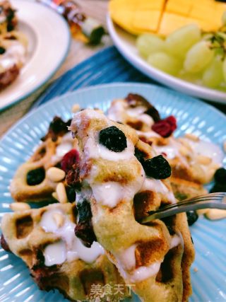 Matcha Waffles (with Filling) recipe
