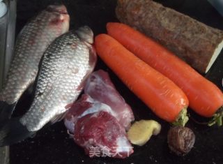 Yam Carrot Crucian Carp Soup Spring Health Soup recipe