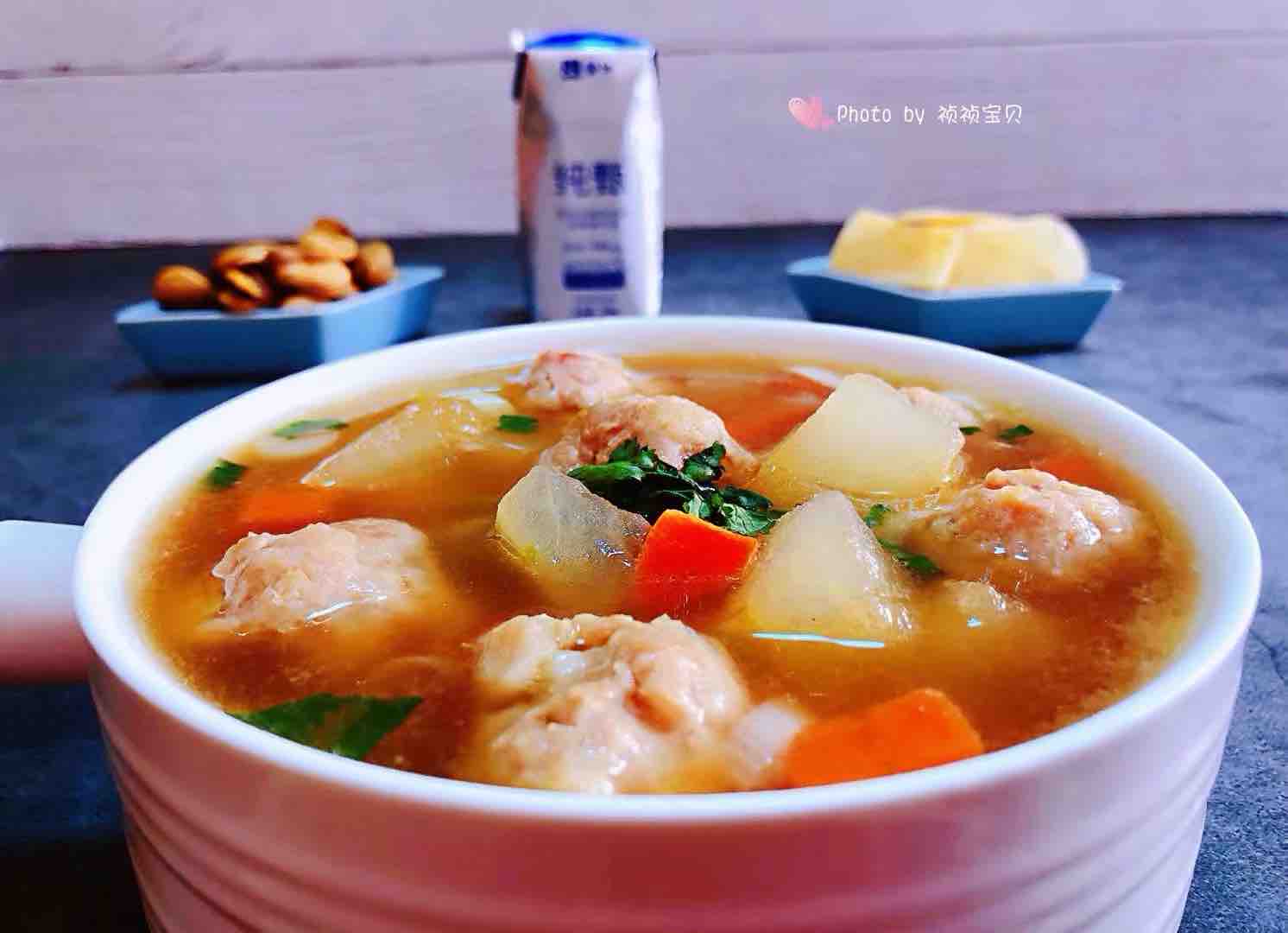 Winter Melon Carrot Meatball Soup recipe