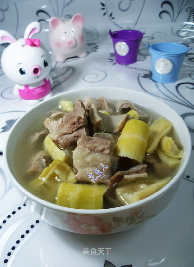 Lamb Tail Bamboo Shoots, Pork Belly and Ribs Soup recipe