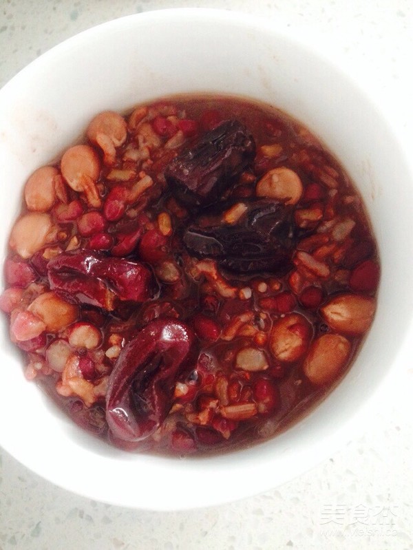Red Beans, Red Rice, Red Dates, Peanut Porridge recipe