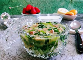 Pork Head Meat and Spinach Porridge recipe