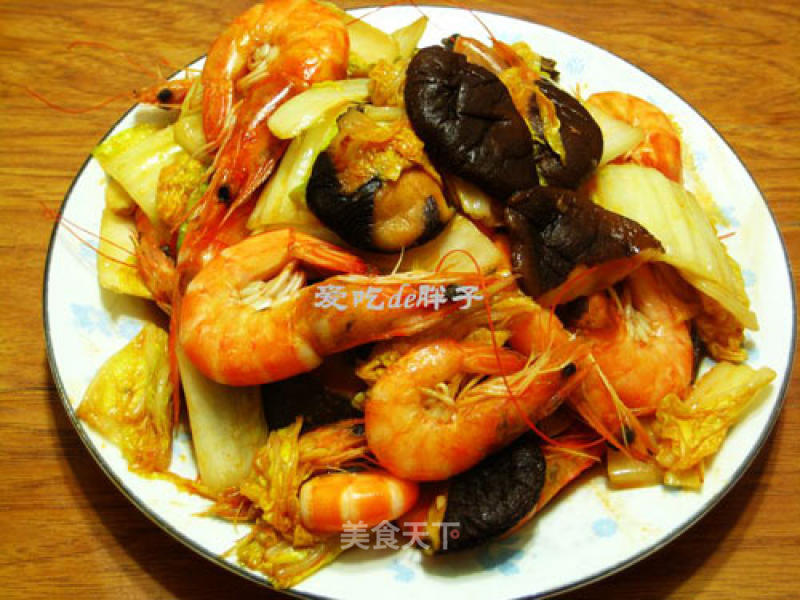 Stir-fried Prawns with Mushrooms and Baby Vegetables recipe
