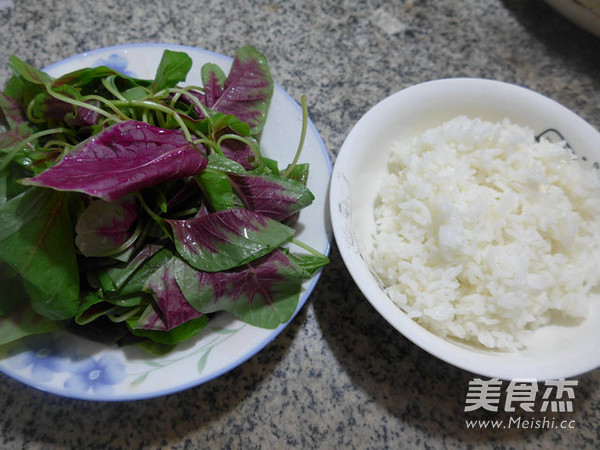 Fried Rice with Red Amaranth recipe