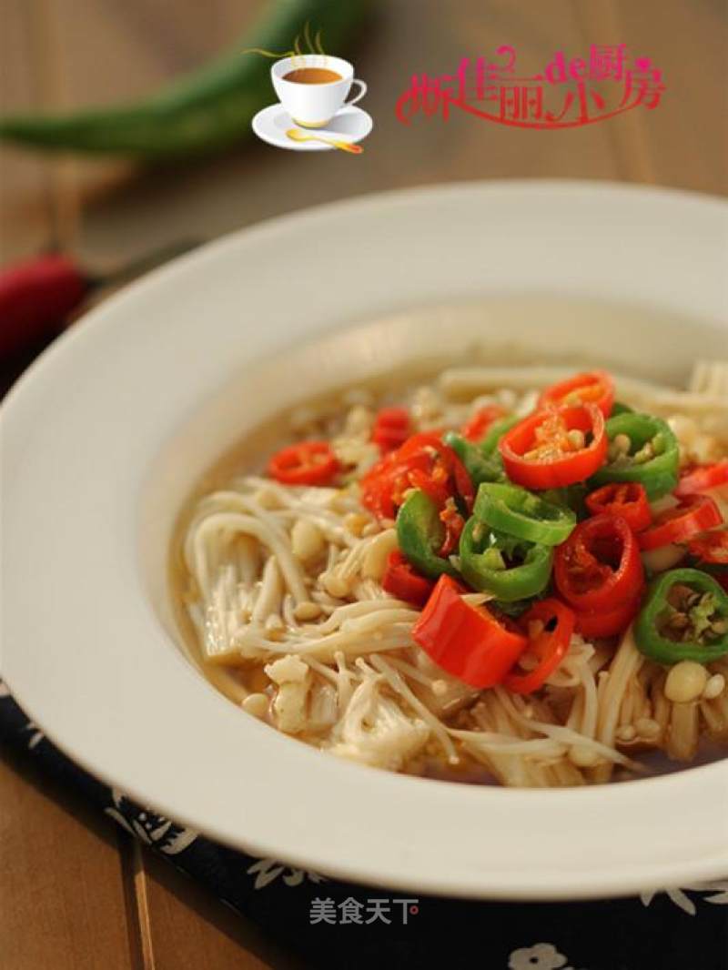 Stir-fried Enoki Mushrooms