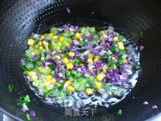 Celery and Purple Cabbage Egg Fried Rice recipe