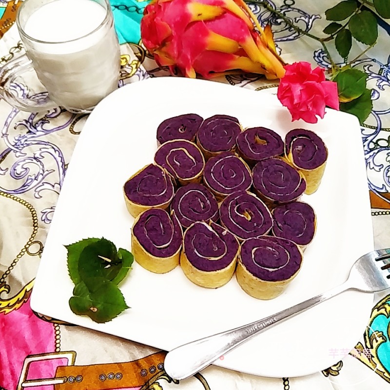 Purple Sweet Potato Egg Roll recipe