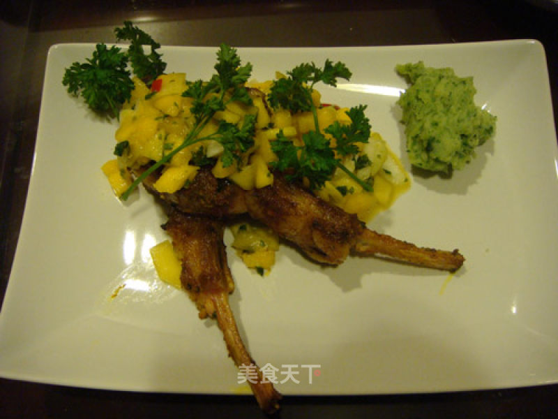 Fried Lamb Chops with Mango and Mint recipe