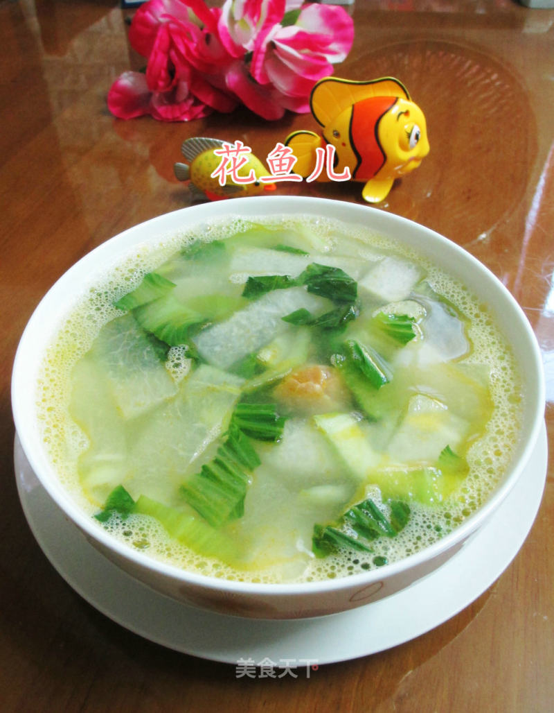 Green Vegetables, Salted Duck Eggs and Winter Melon Soup recipe