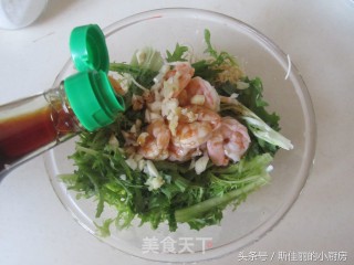 Shrimp Bitter Chrysanthemum Mixed with Dried Shreds recipe