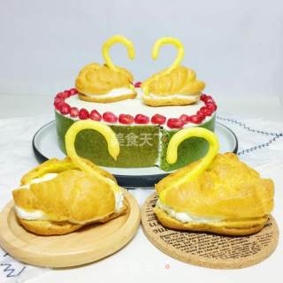 #柏翠大赛#swan Puff Cake recipe