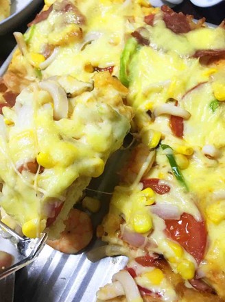 Seafood Bacon Pizza recipe