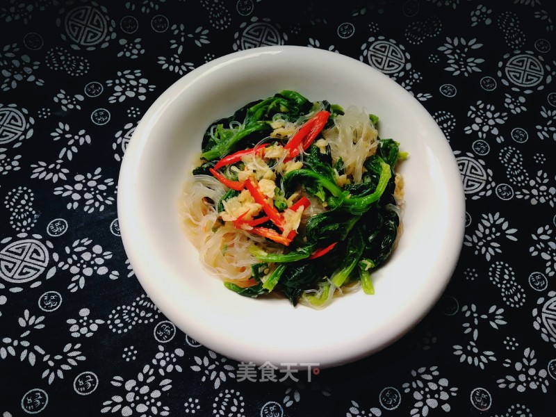 #团圆饭# Spinach Mixed with Vermicelli recipe