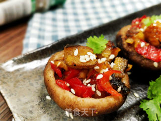 Grilled Shiitake Mushrooms with Garlic Eel recipe