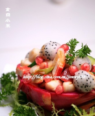 Dragon Fruit Pomegranate Seafood Cup recipe