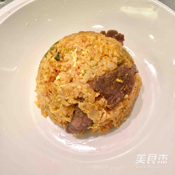 Spicy Cabbage Beef Fried Rice recipe