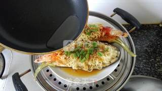 Steamed Noodles with Garlic, Eggplant and Shrimp recipe