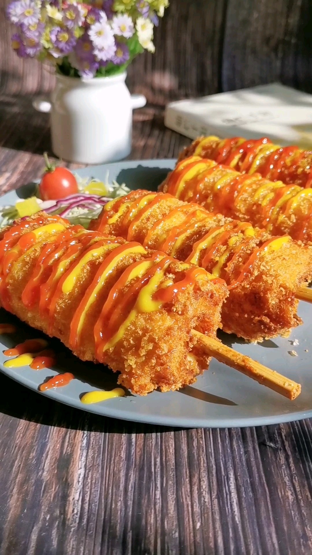 Fragrant and Crispy, So Delicious that Weeping Cheese Hot Dog Sticks! recipe