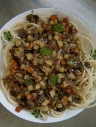 Pasta with Vegetable Beef Sauce recipe