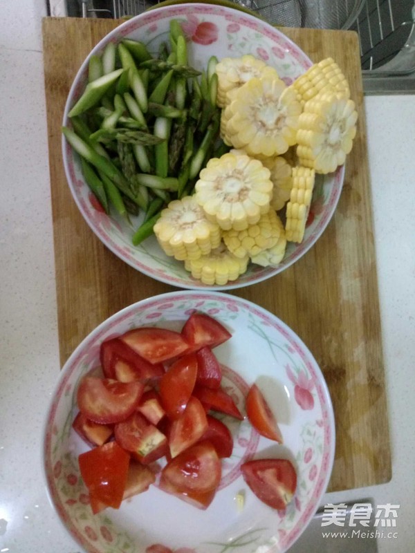 Asparagus, Corn, Tomato Soup recipe