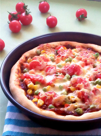 Pastoral Colorful Vegetable Bacon Pizza recipe